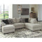 Ashley Megginson Sectional w/Right Corner Chaise in Strom (no ottoman)-Washburn's Home Furnishings