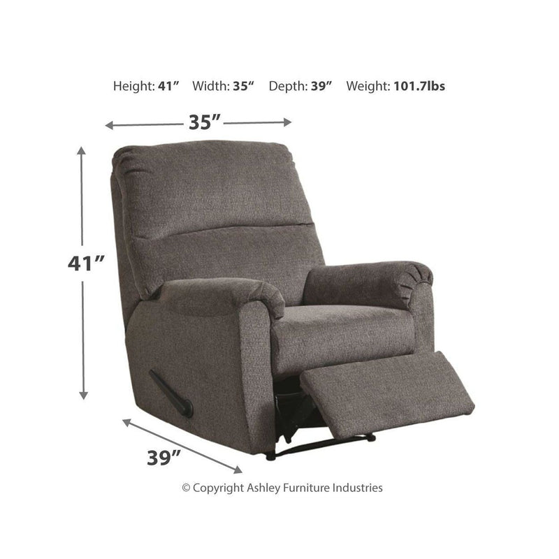 Ashley Nerviano Zero Wall Recliner in Gray-Washburn's Home Furnishings