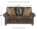 Ashley Nicorvo Loveseat in Coffee-Washburn's Home Furnishings