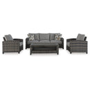 Ashley Oasis Court 4-Piece Outdoor Conversation Set-Washburn's Home Furnishings