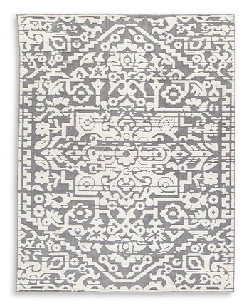 Ashley Oddetteley Large Rug in Gray/Ivory 7'10'' x 10'1''-Washburn's Home Furnishings