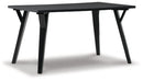 Ashley Otaska Rectangular Dining Room Table & 6 Chairs in Black-Washburn's Home Furnishings