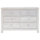 Paxberry - Whitewash - Six Drawer Dresser - Medallion Drawer Pulls-Washburn's Home Furnishings