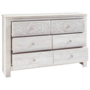 Paxberry - Whitewash - Six Drawer Dresser - Medallion Drawer Pulls-Washburn's Home Furnishings