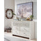 Paxberry - Whitewash - Six Drawer Dresser - Medallion Drawer Pulls-Washburn's Home Furnishings