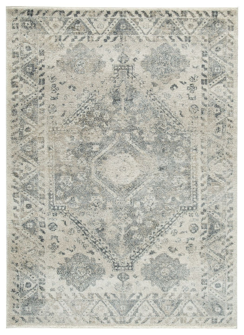 Ashley Precia Large Rug in Gray/cream-Washburn's Home Furnishings