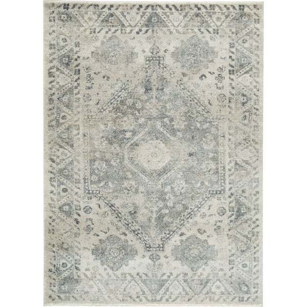 Precia - Gray/Cream - Large Rug-Washburn's Home Furnishings