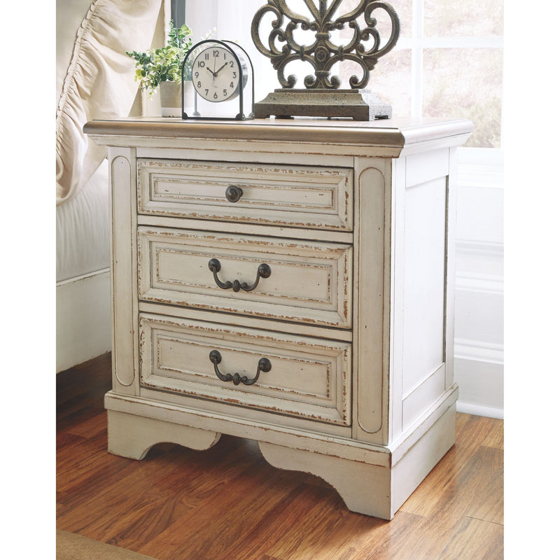 Realyn - Two-tone - Three Drawer Night Stand-Washburn's Home Furnishings