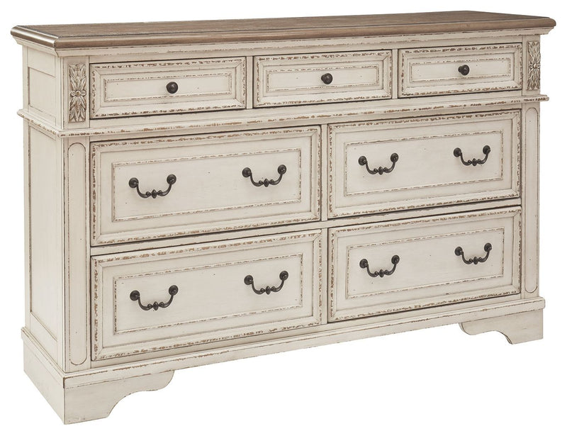 Ashley Realyn 7 Drawer Dresser in White/Brown/Beige-Washburn's Home Furnishings