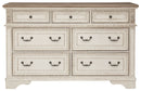 Ashley Realyn 7 Drawer Dresser in White/Brown/Beige-Washburn's Home Furnishings