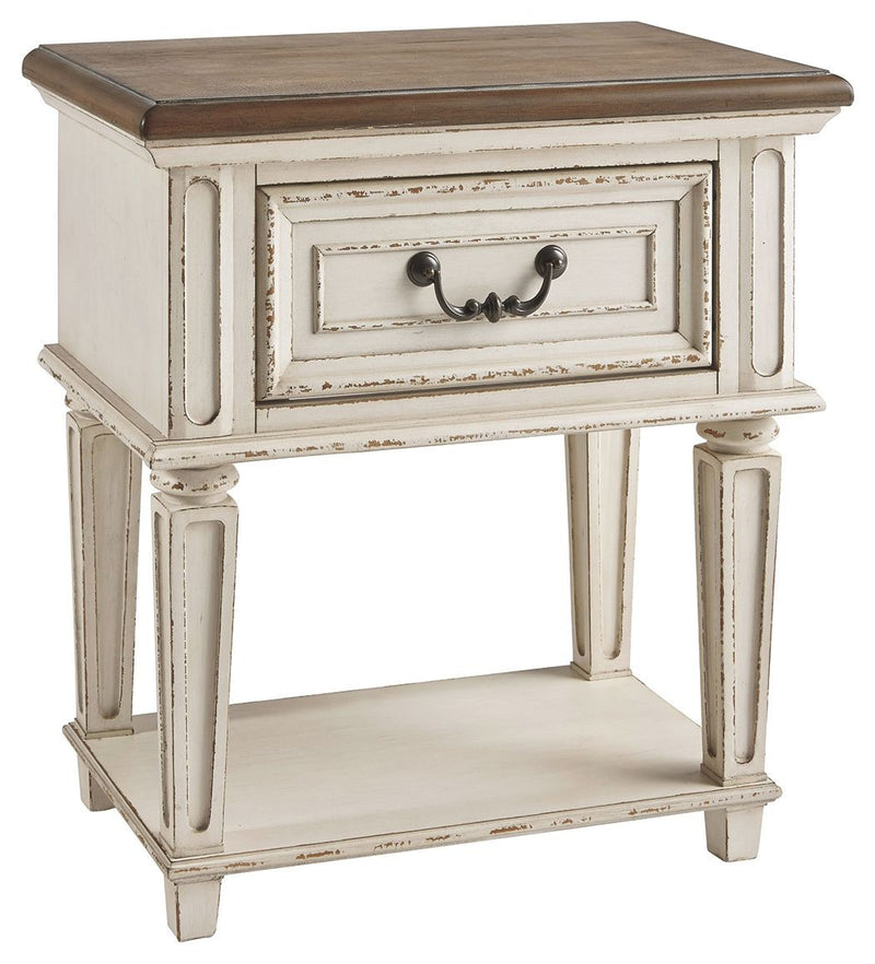 Ashley Realyn One Drawer Night Stand in Chipped White-Washburn's Home Furnishings