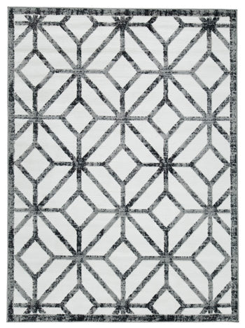 Ashley Reidland Large Rug in Black/Cream/Gray '10'' x 9'10''-Washburn's Home Furnishings