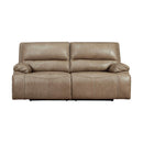 Ashley Ricmen 2 Seat Power Reclining Sofa ADJ HDREST in putty-Washburn's Home Furnishings