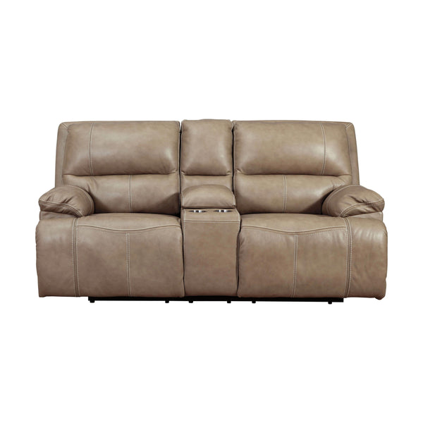 Ashley Ricmen Power Reclining Loveseat/CON/ADJ HDRST in putty-Washburn's Home Furnishings