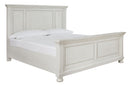 Ashley Robbinsdale Sleigh Headboard & Panel Footboard Queen Bed in Antique White-Washburn's Home Furnishings