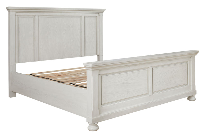 Ashley Robbinsdale Sleigh Headboard & Panel Footboard Queen Bed in Antique White-Washburn's Home Furnishings