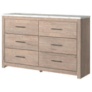 Senniberg - Light Brown/white - Six Drawer Dresser-Washburn's Home Furnishings