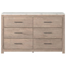 Senniberg - Light Brown/white - Six Drawer Dresser-Washburn's Home Furnishings