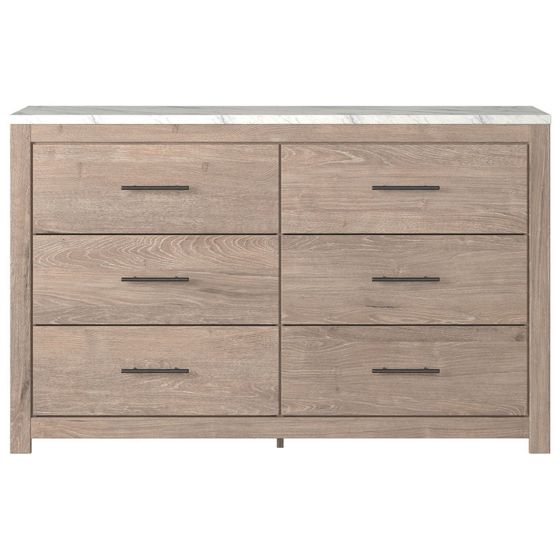 Senniberg - Light Brown/white - Six Drawer Dresser-Washburn's Home Furnishings