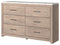 Ashley Senniberg Six Drawer Dresser in Light Brown/White-Washburn's Home Furnishings