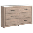 Senniberg - Light Brown/white - Six Drawer Dresser-Washburn's Home Furnishings