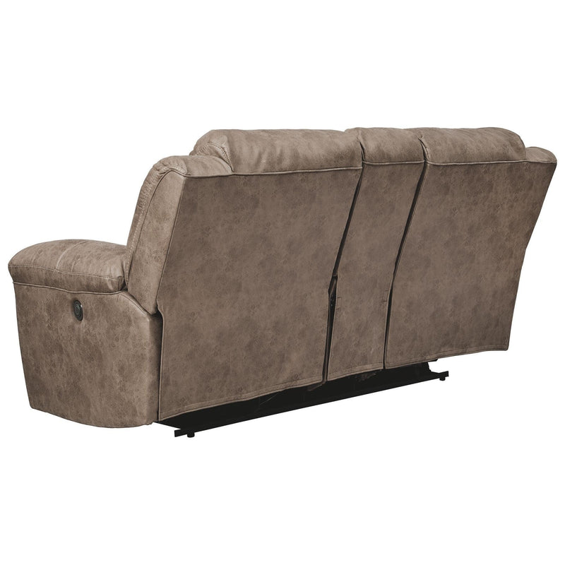 Ashley Stoneland Double Reclining Power Loveseat w/console in Fossill-Washburn's Home Furnishings