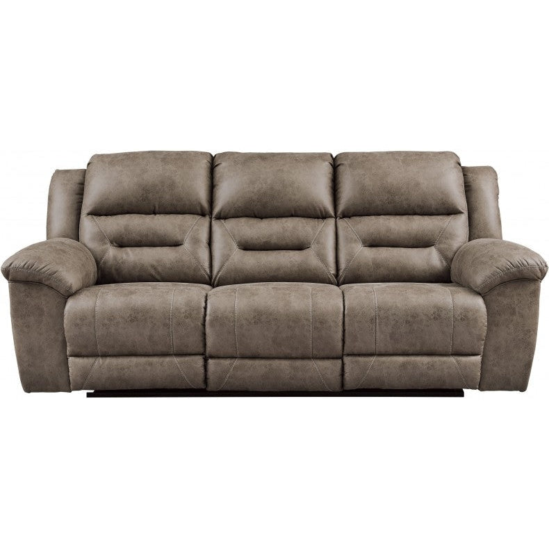 Ashley Stoneland Power Reclining Sofa in Fossil-Washburn's Home Furnishings