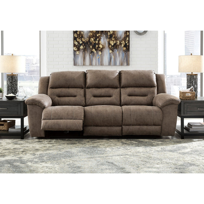 Ashley Stoneland Power Reclining Sofa in Fossil-Washburn's Home Furnishings