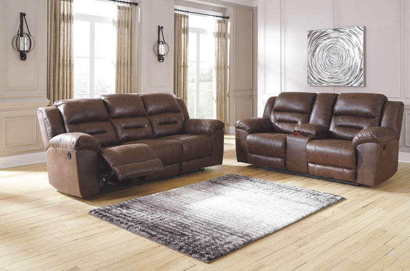 Ashley Stoneland Reclining Sofa in Chocolate-Washburn's Home Furnishings