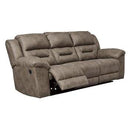 Ashley Stoneland - Fossil - Reclining Sofa-Washburn's Home Furnishings