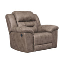 Ashley Stoneland Rocker Recliner in Fossil-Washburn's Home Furnishings