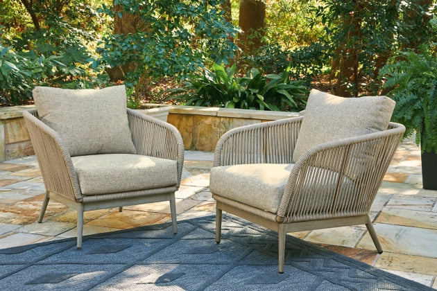 Ashley Swiss Valley Outdoor Lounge Chair (Set of 2)-Washburn's Home Furnishings