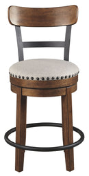 Ashley Valebeck Upholstered Swivel Barstool (1/CN) in Brown-Washburn's Home Furnishings