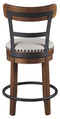 Ashley Valebeck Upholstered Swivel Barstool (1/CN) in Brown-Washburn's Home Furnishings