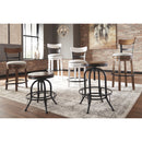 Ashley Valebeck - Brown - UPH Swivel Barstool (1/CN)-Washburn's Home Furnishings