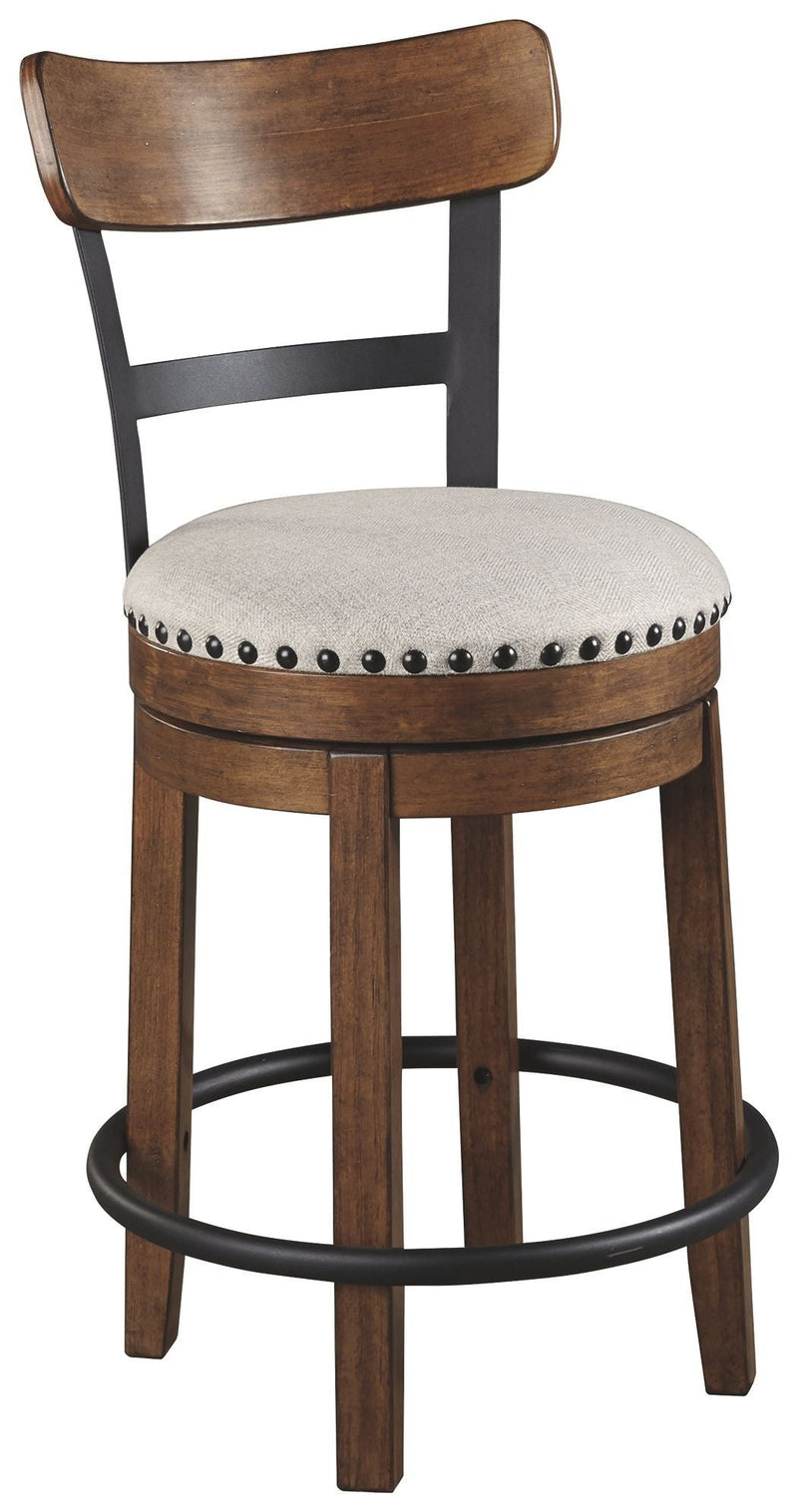 Ashley Valebeck Upholstered Swivel Barstool (1/CN) in Brown-Washburn's Home Furnishings