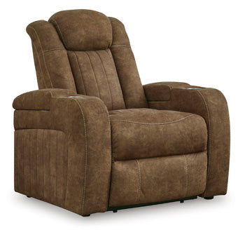 Ashley Wolfridge Power Recliner w/ Adjustable Headrest in Brindle-Washburn's Home Furnishings