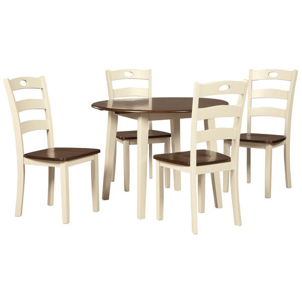 Ashley Woodanville Round dropleaf dining table with 4 chairs-Washburn's Home Furnishings