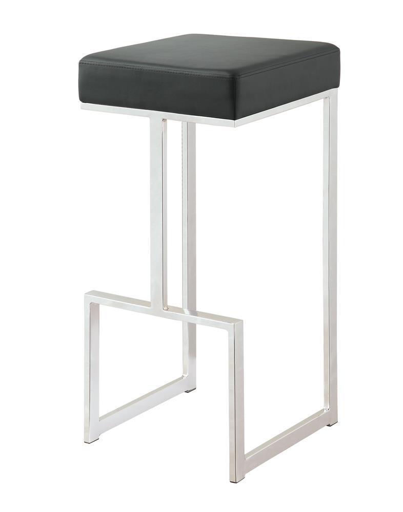 Bar Stools: Metal Fixed Height - Bar Stool - Black-Washburn's Home Furnishings