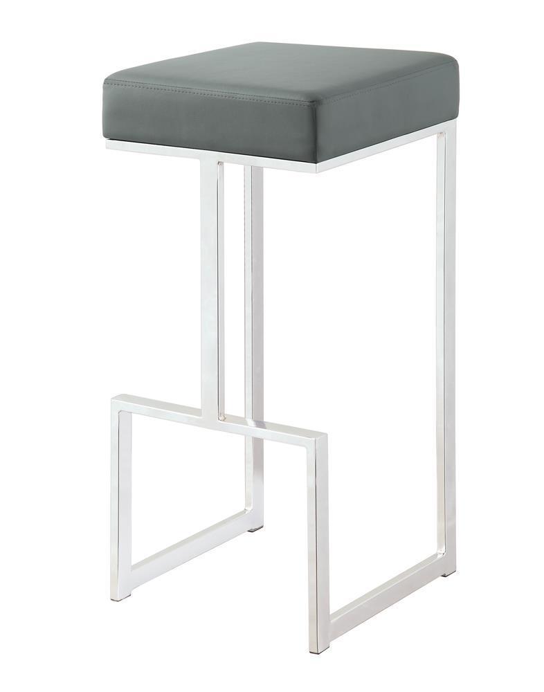 Bar Stools: Metal Fixed Height - Bar Stool - Grey-Washburn's Home Furnishings