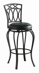 Bar Stools: Metal Swivel Bar Stool - Black-Washburn's Home Furnishings