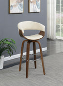 Bar Stools: Wood Swivel Bar Stool - Beige-Washburn's Home Furnishings