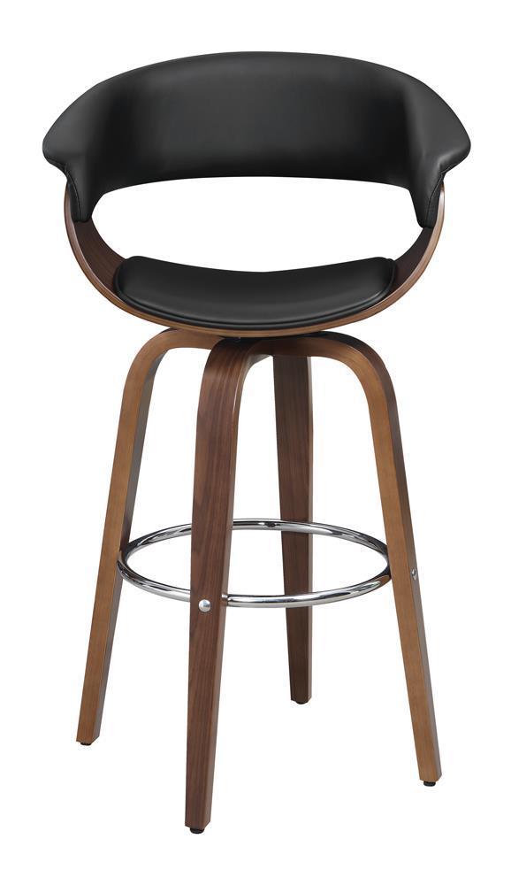 Bar Stools: Wood Swivel Bar Stool - Black-Washburn's Home Furnishings