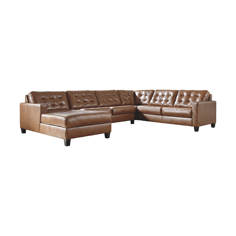 Baskove - Auburn - Left Arm Facing Corner Chaise 4 Pc Sectional-Washburn's Home Furnishings