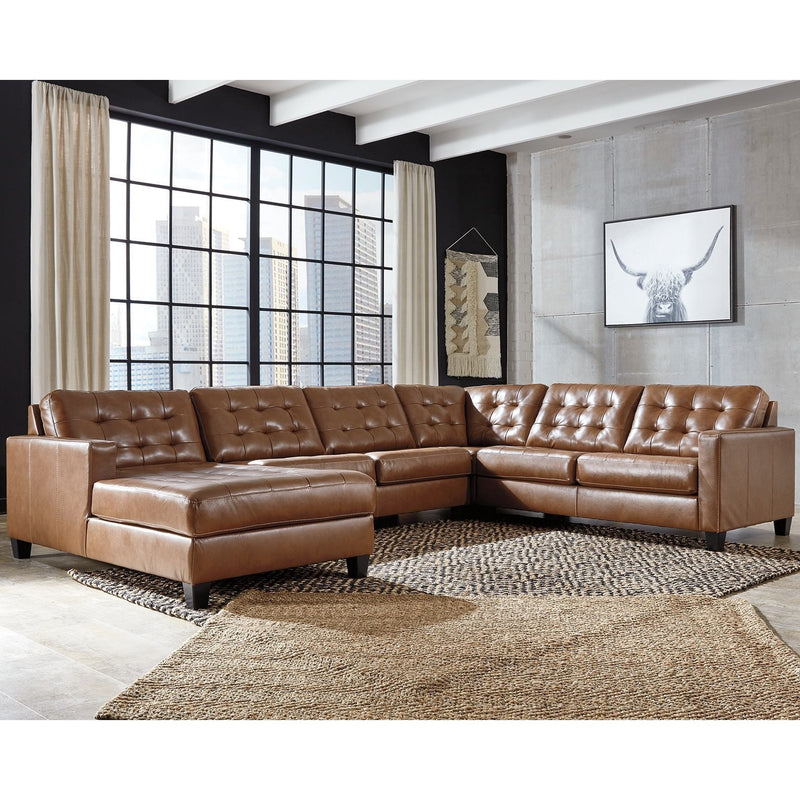 Baskove - Auburn - Left Arm Facing Corner Chaise 4 Pc Sectional-Washburn's Home Furnishings