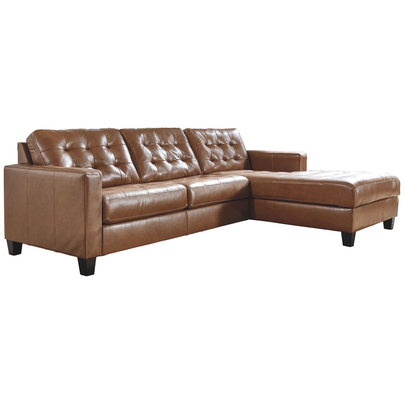 Baskove - Auburn - Left Arm Facing Loveseat 2 Pc Sectional-Washburn's Home Furnishings