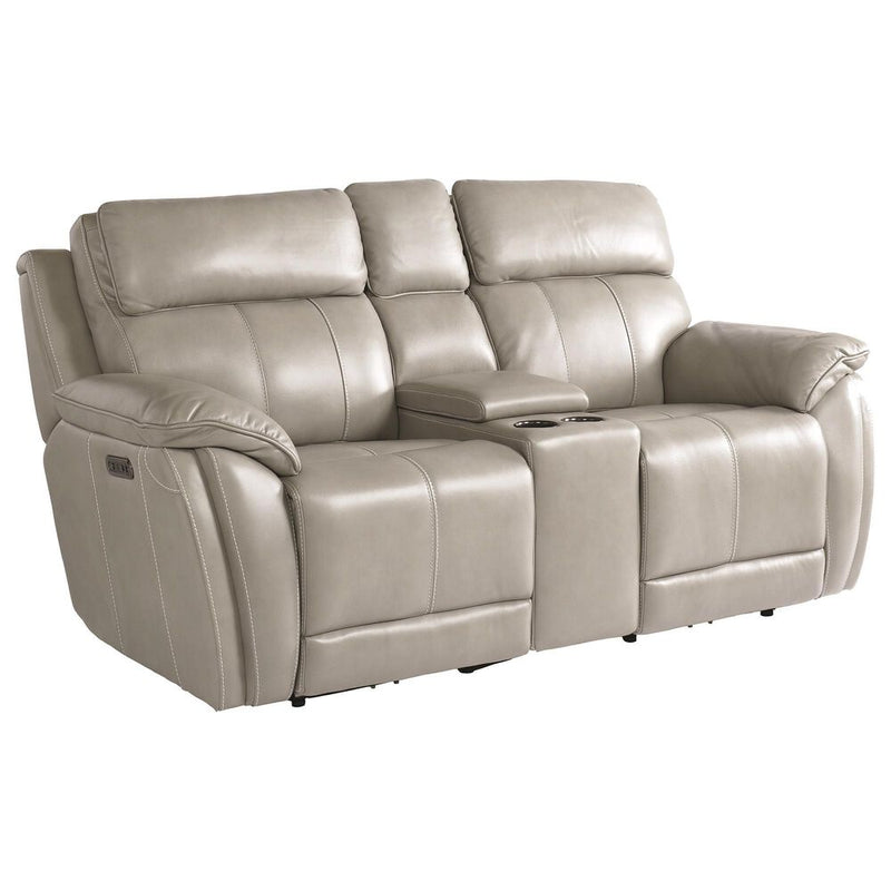 Bassett Levitate Loveseat w/ Power & Console in Nickel-Washburn's Home Furnishings