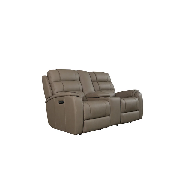 Bassett Wendell Power Reclining Loveseat w/Console in Gunemtal-Washburn's Home Furnishings