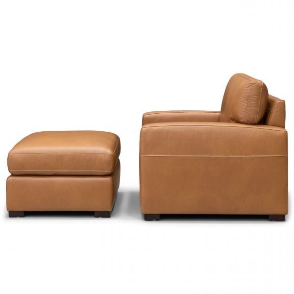 Bassett Wilson Chair in Pecan Leather-Washburn's Home Furnishings