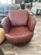 Best Tina Pillowed Back Swivel Chair in Umber Leather-Washburn's Home Furnishings